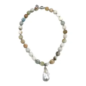 120-09 | MULTI COLOR QUARTZ W/ WILD PEARL DROP