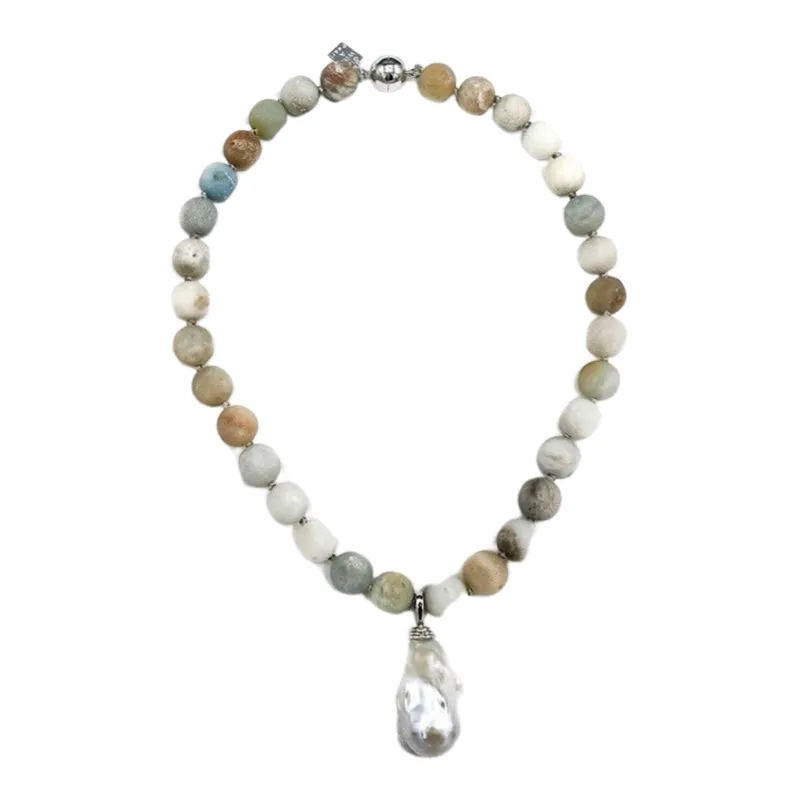 120-09 | MULTI COLOR QUARTZ W/ WILD PEARL DROP