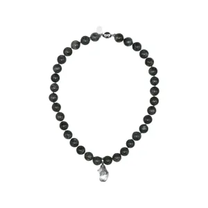 120-10 | BLACK ONYX W/ WILD PEARL DROP