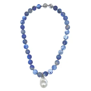 120-25 | CHALCEDONY W/ WILD PEARL DROP