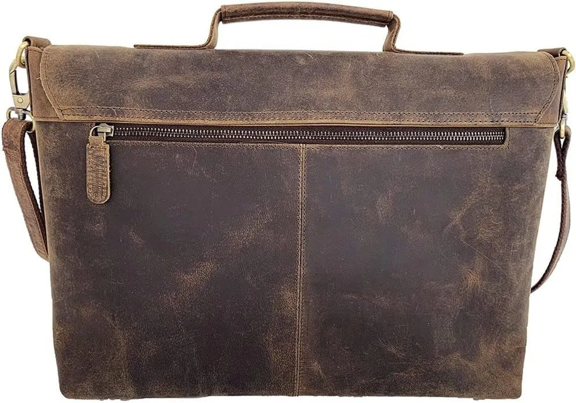 16 Inch Leather Briefcase Laptop Messenger Bags for Men and Women Best Office Satchel Bag