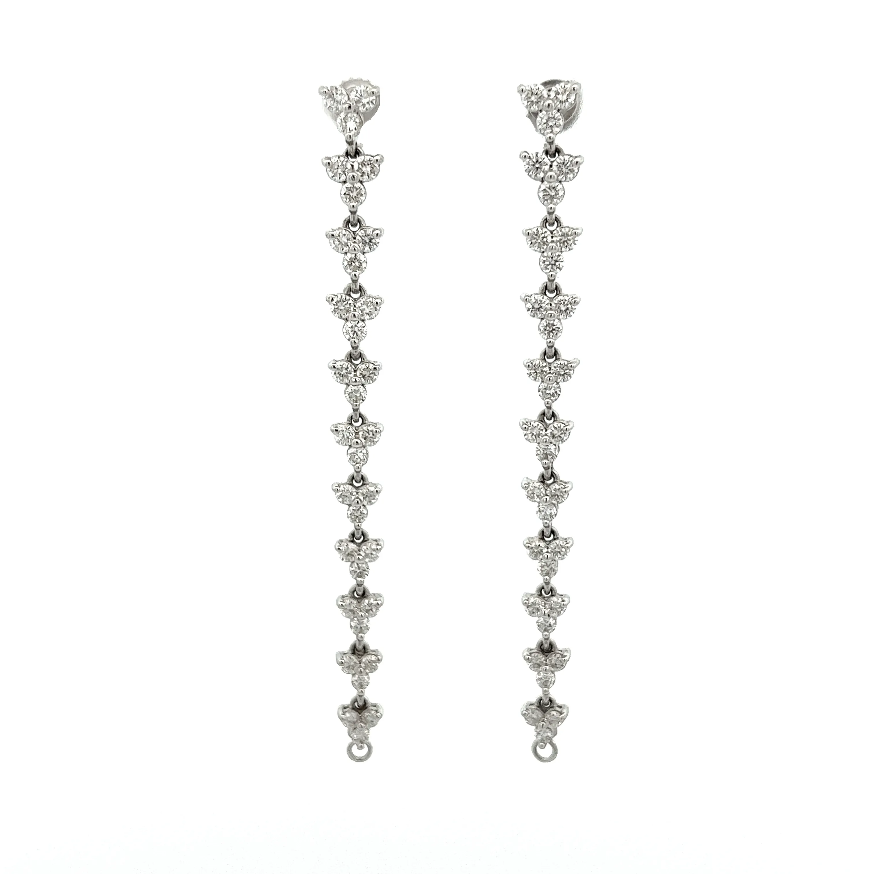 18k White Gold Diamond Convertible Flower Earrings