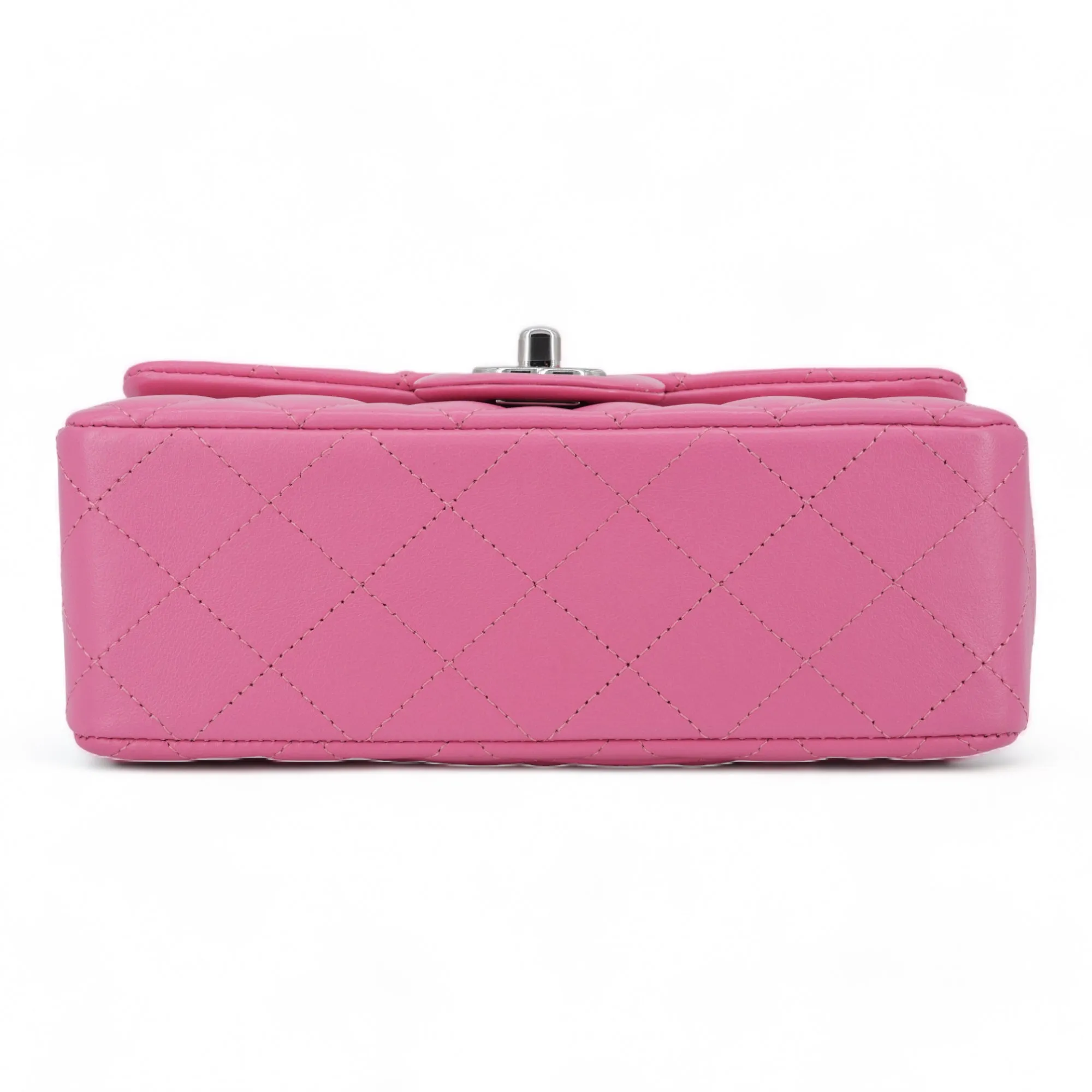 19C Bubble Pink Lambskin Mini Rectangular Flap Bag
