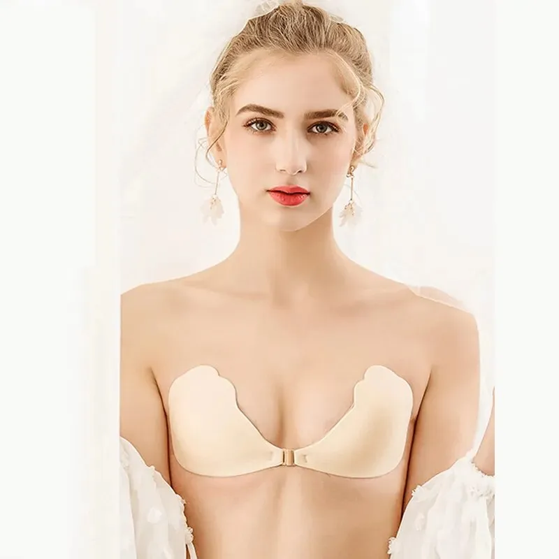 2025  White Lace Push Up Women Bra Floral Invisible Bras for Women Wedding Party Seamless Strapless Women's Underwear Bra