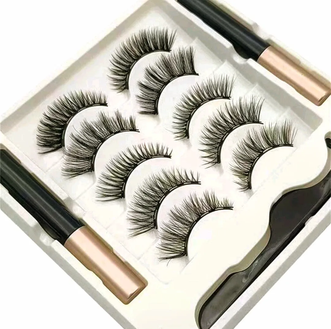 5 Pair 3D Magnetic Natural Eyeliner & Eyelashes Kit