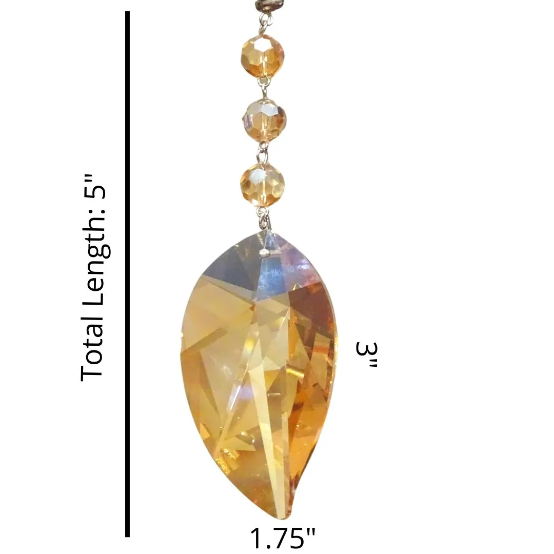 5" CHAMPAGNE CRYSTAL LEAF -  Magnetic Chandelier Crystal (Set/1)