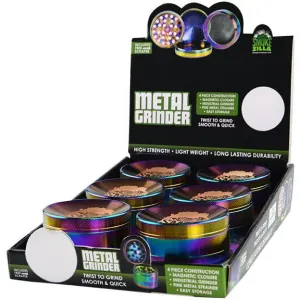 63MM Smokezilla 4-Part Rainbow Grinder - 022064 - (6 Count Display)