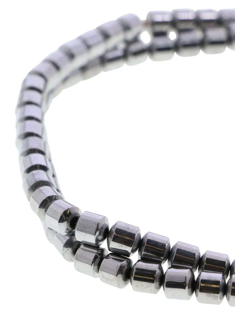 6mm Magnetic Hematite Silverplated Drum MH64