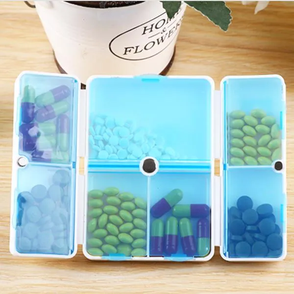 7-Slot Magnetic Foldable Travel Medicine Box