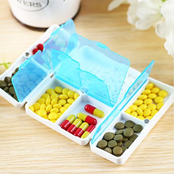 7-Slot Magnetic Foldable Travel Medicine Box