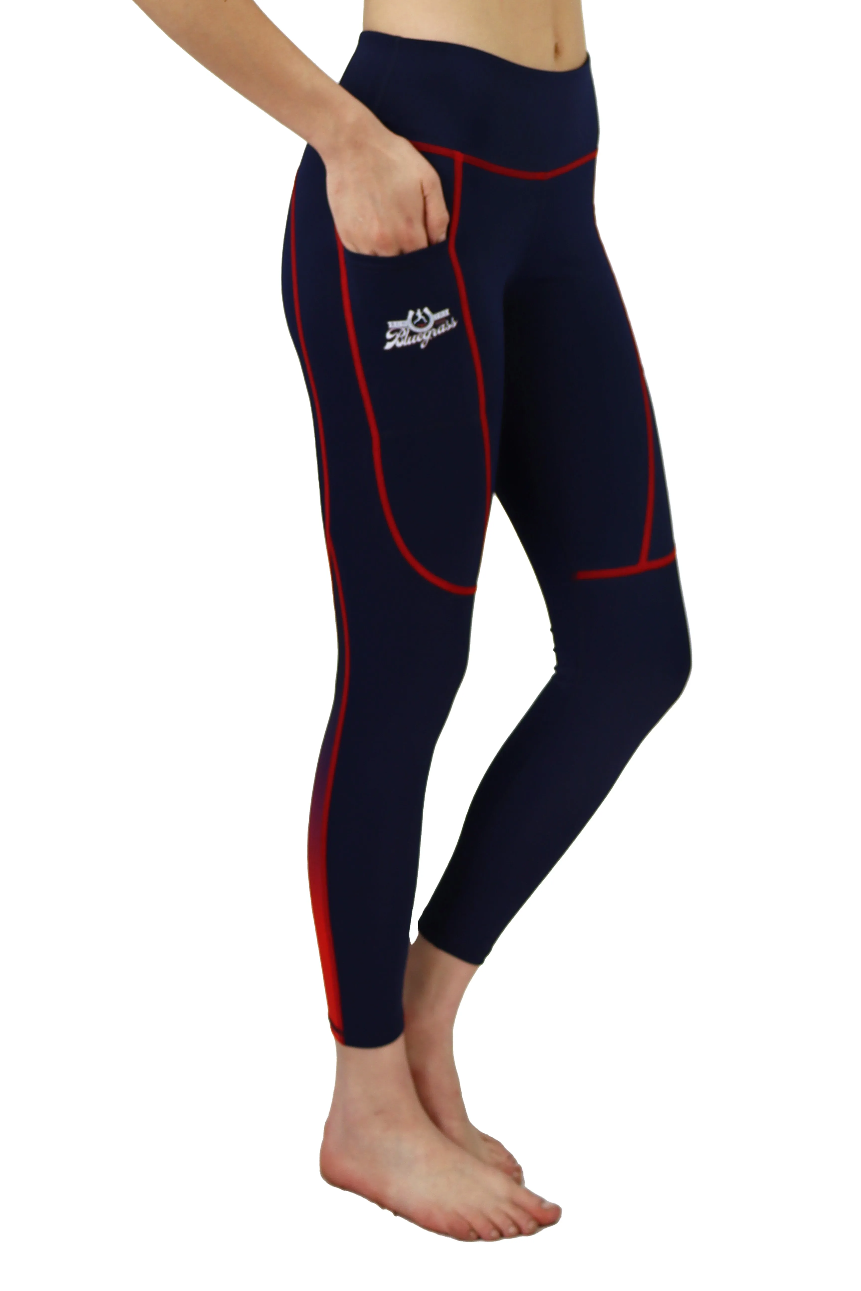 7007 - RunTheBluegrass Ombre Cell Phone Pocket Legging/Navy - FINAL SALE