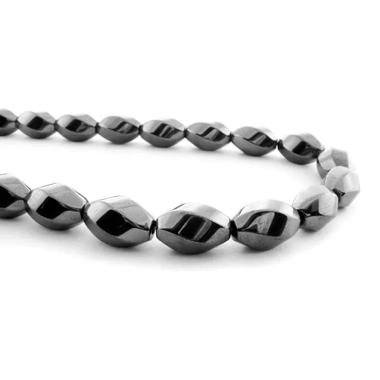 8X12mm Magnetic Hematite Hex Twist MH28