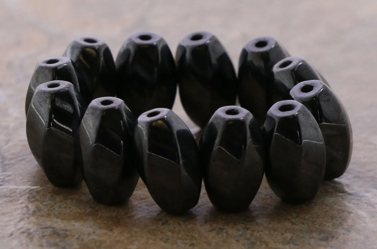 8X12mm Magnetic Hematite Hex Twist MH28