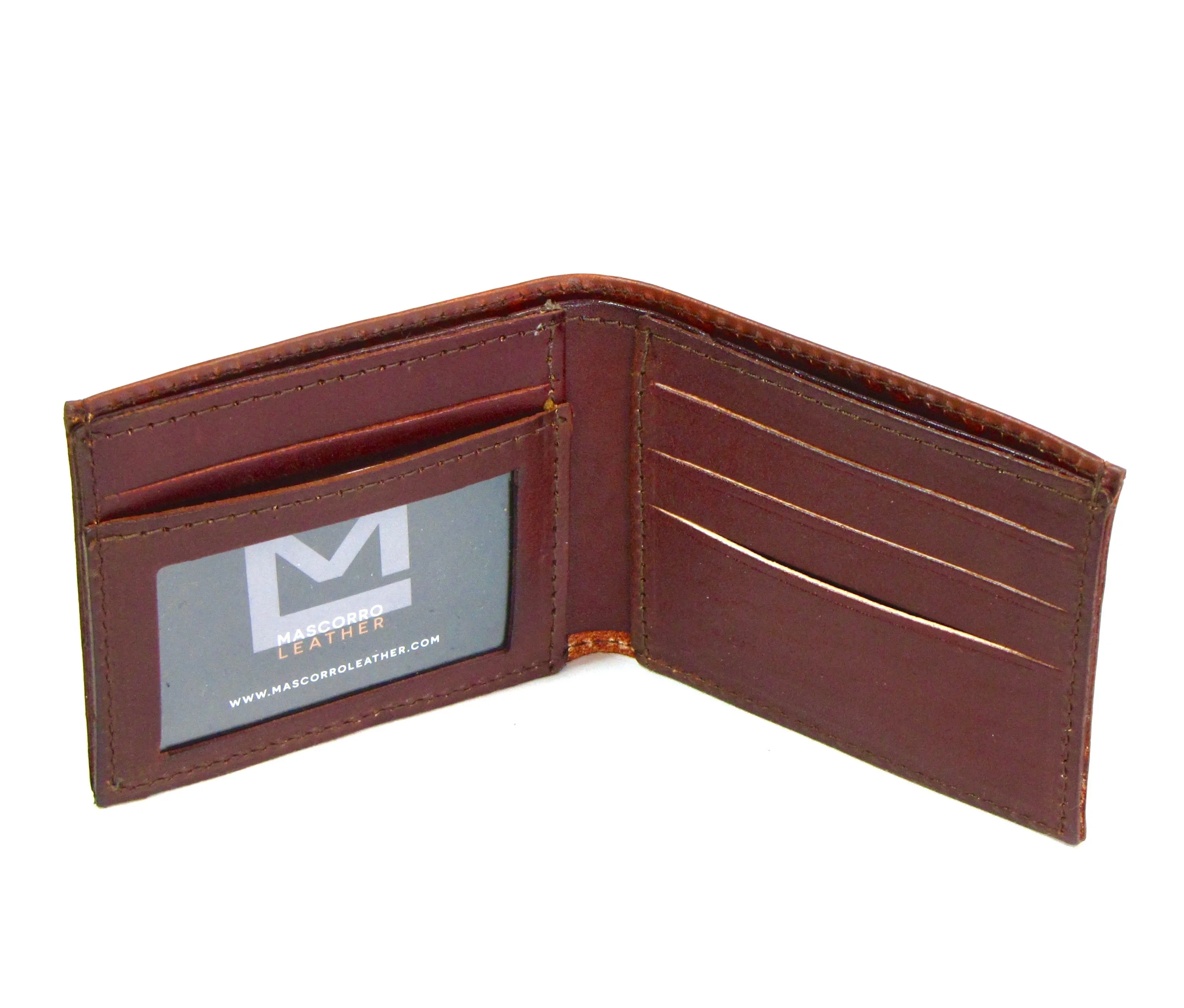 AB330-27  Antique Finish Slim Billfold- Jesus & The Cross