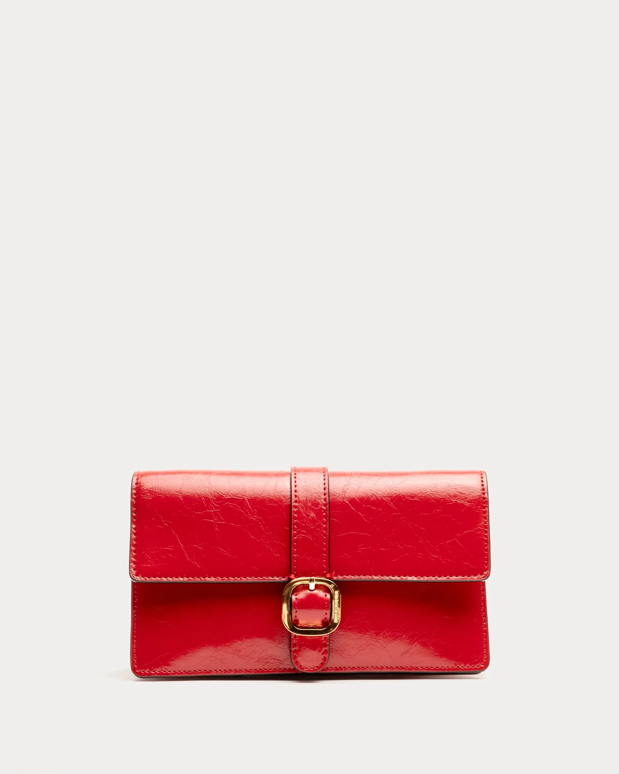 Accordian Wallet - Crinkled Leather Red
