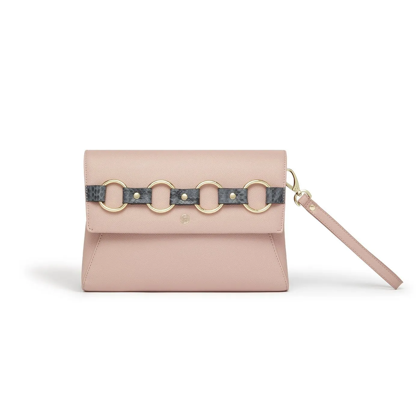 Alder Vegan Leather Clutch Crossbody Bag | Pink Nude