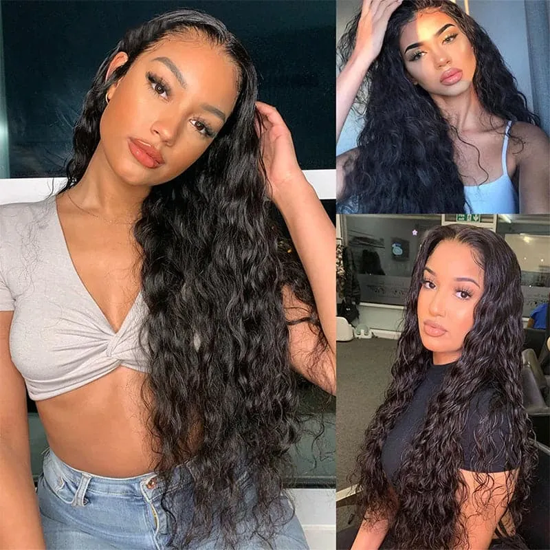 Alipop 4x4 HD Lace Closure Wigs Water Wave Wig Pre Plucked Glueless Human Hair Wig