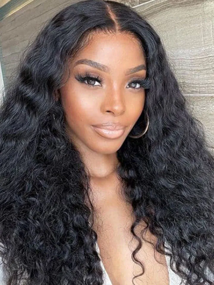 Alipop 4x4 HD Lace Closure Wigs Water Wave Wig Pre Plucked Glueless Human Hair Wig