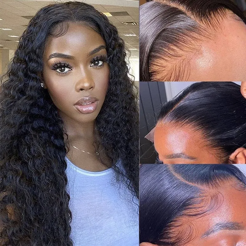 Alipop 4x4 HD Lace Closure Wigs Water Wave Wig Pre Plucked Glueless Human Hair Wig