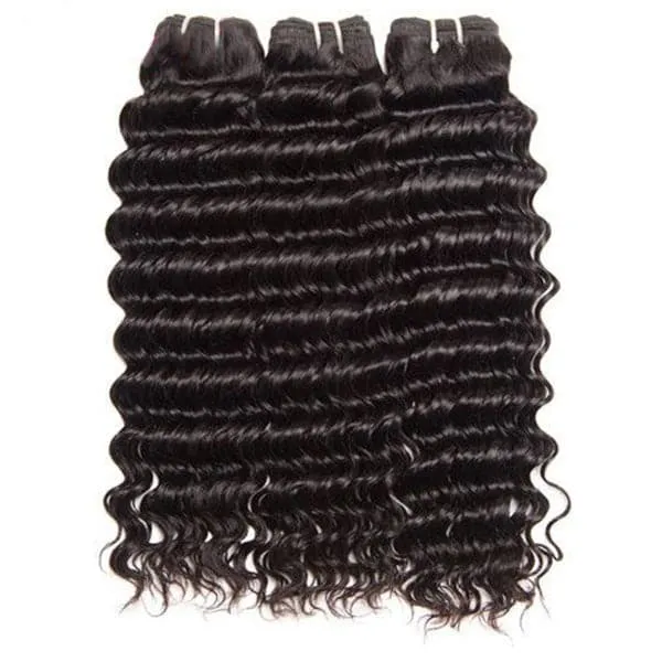 Alipop Hair Deep Wave 3 Bundles Pony Tail Weave 100% Unprocessed Human Hair