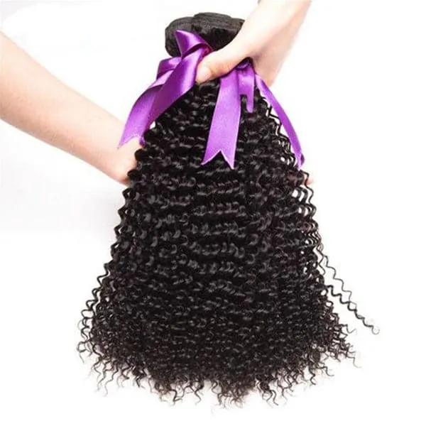 Alipop Hair Kinky Curly Human Hair Bundles 3 Bundles With Frontal 100% Unprocessed Virgin Kinky Curly Hair Bundles Natural Color