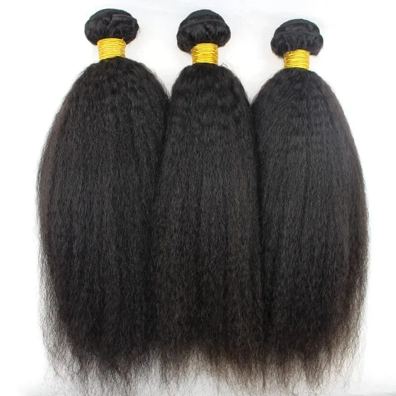 Alipop Hair Kinky Straight 3 Bundles 100% Unprocessed Human Hair