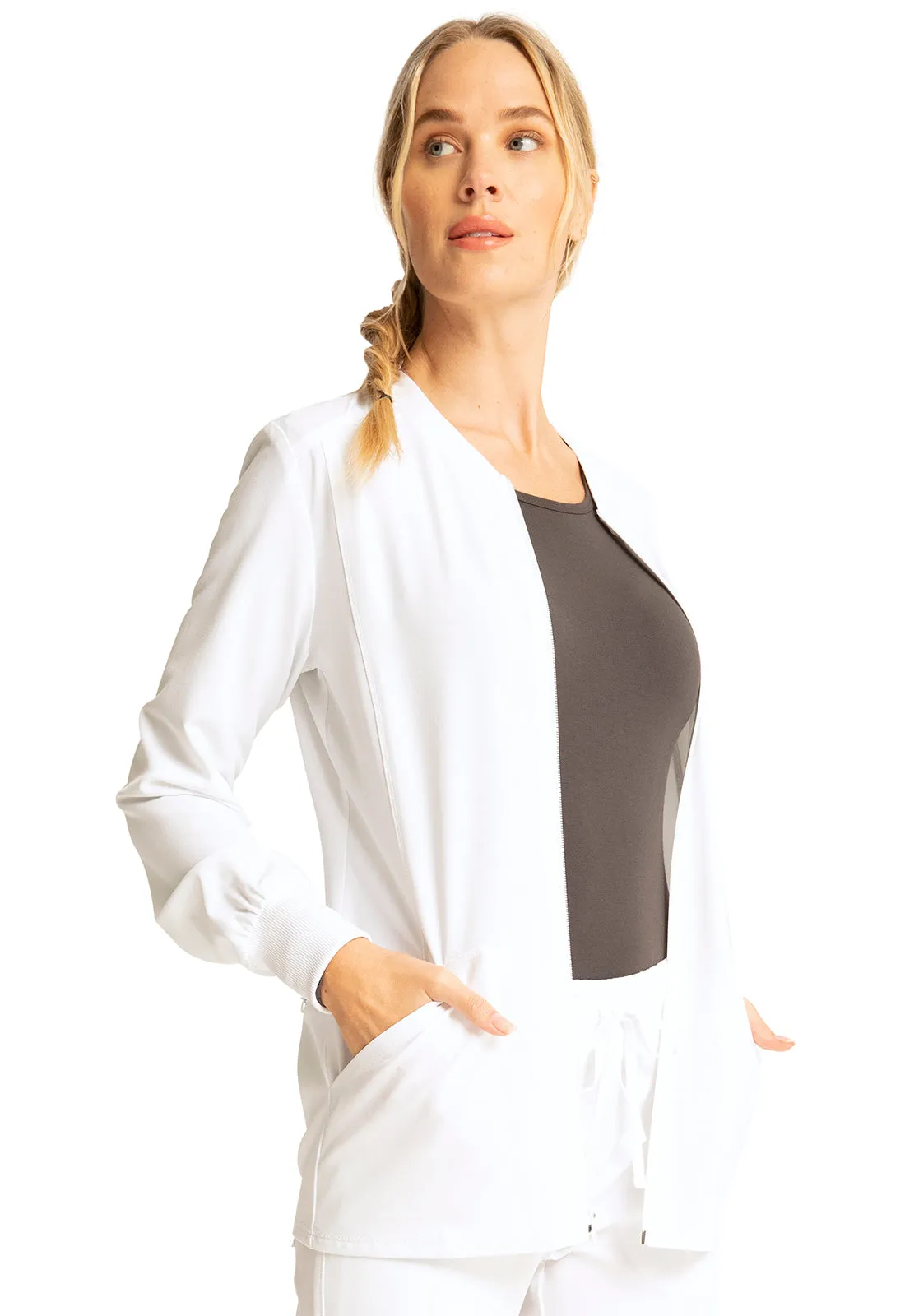 Allura CKA384 Zip Front Jacket White