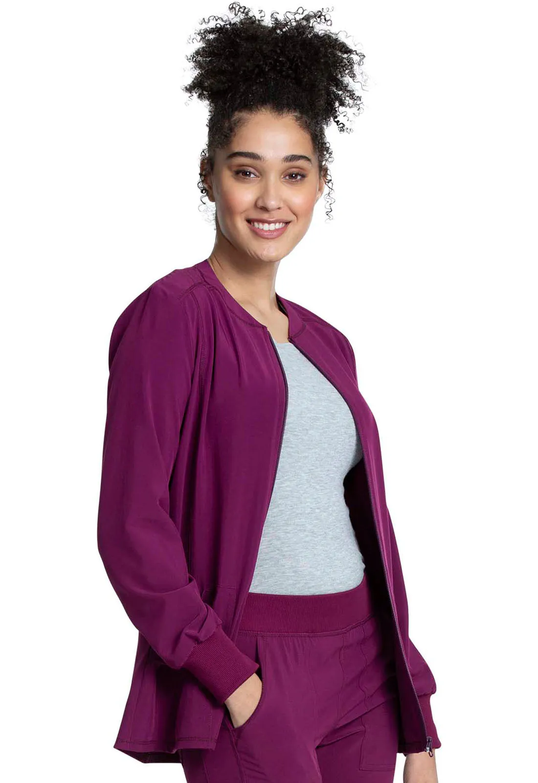 Allura CKA384 Zip Front Jacket Wine