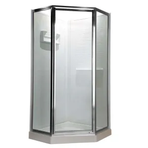 American Standard AMOPQF1.400.213 Prestige Height Neo-Angle Shower Door in Silver and Clear Glass