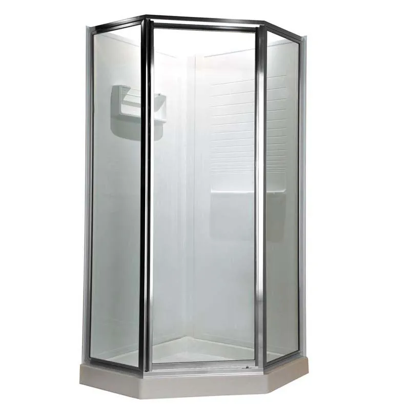 American Standard AMOPQF1.400.213 Prestige Height Neo-Angle Shower Door in Silver and Clear Glass