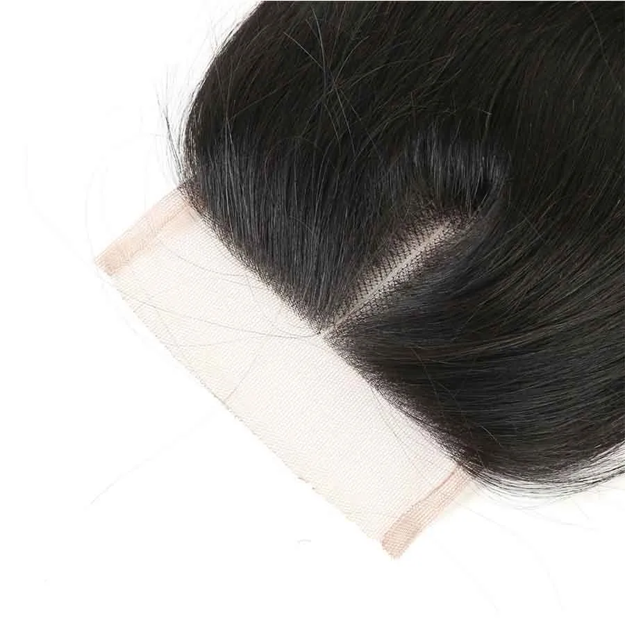 Ashimary Straight Hair 4x4Inchs Lace Closure Natural Color Remy Hair Closure 100% Human Hair