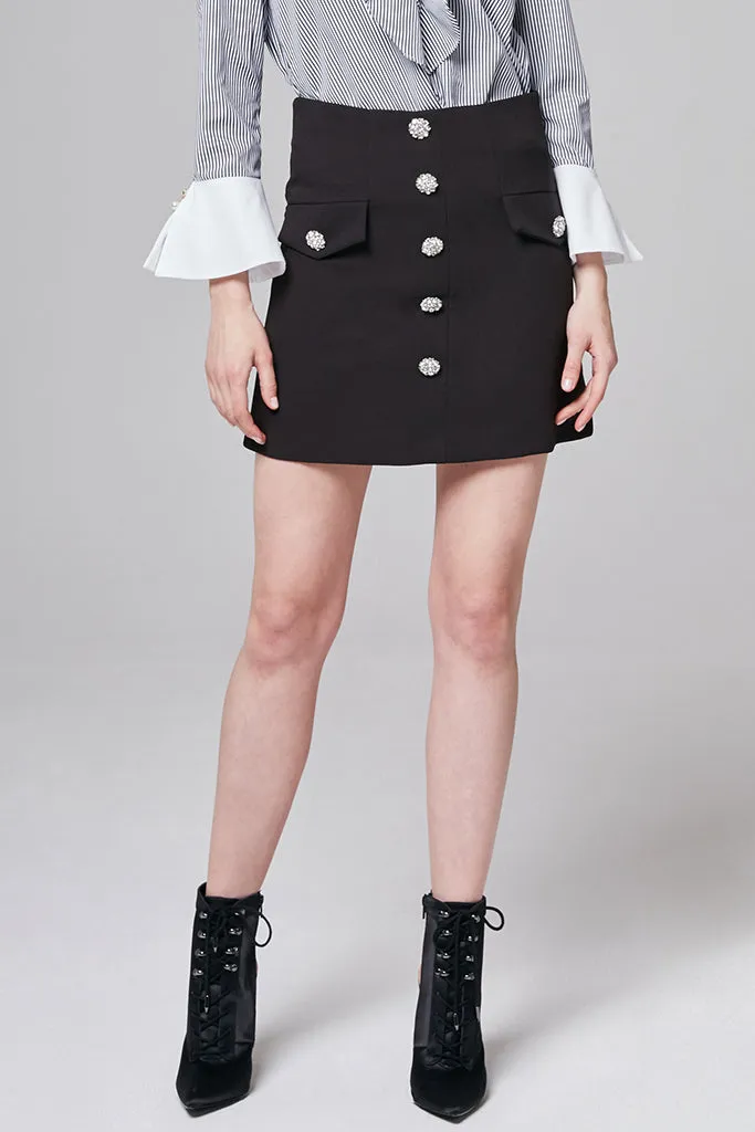 Ashley Jewel Button Skirt