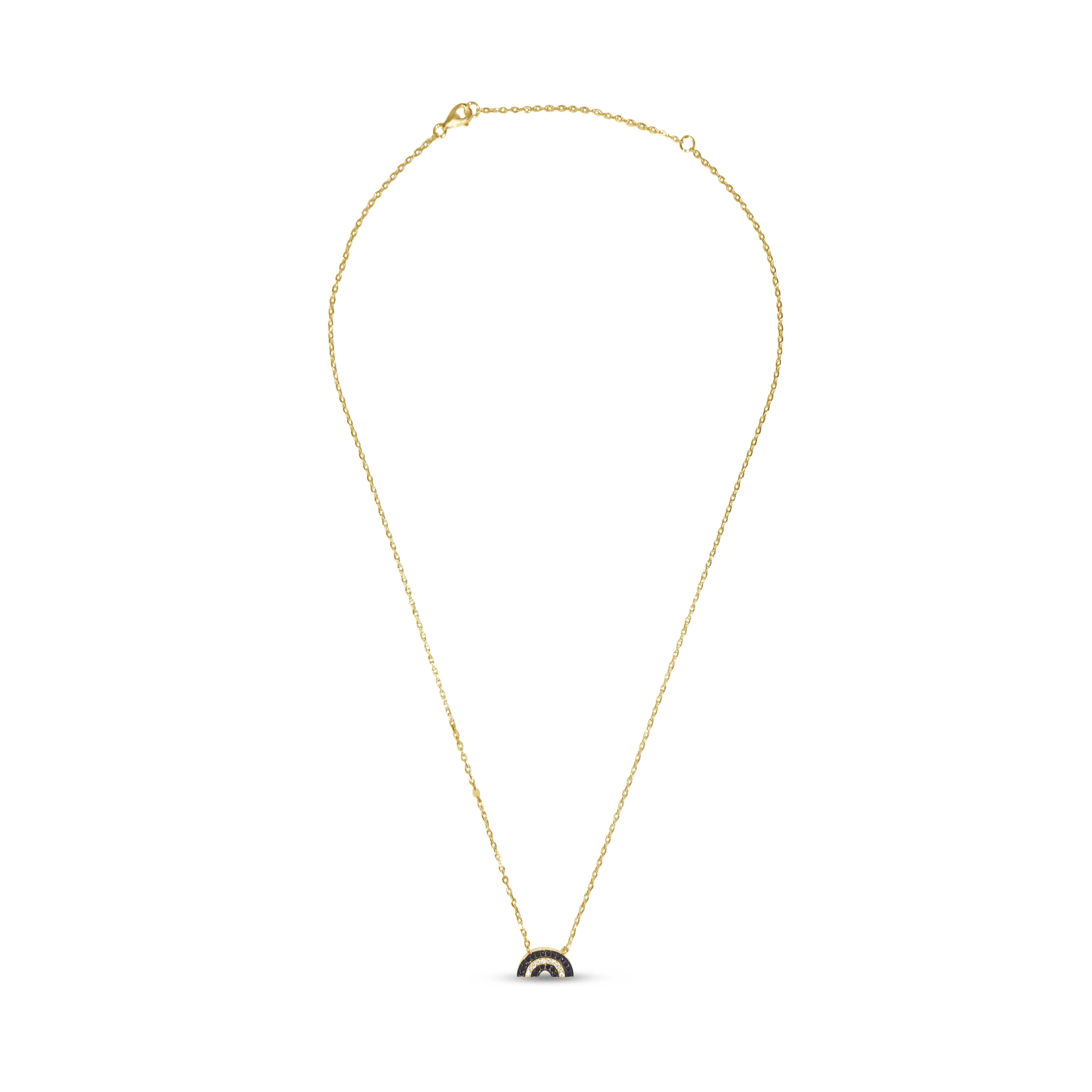 Atelier All Day 14K Gold Vermeil Black and Gold CZ Rainbow Pendant