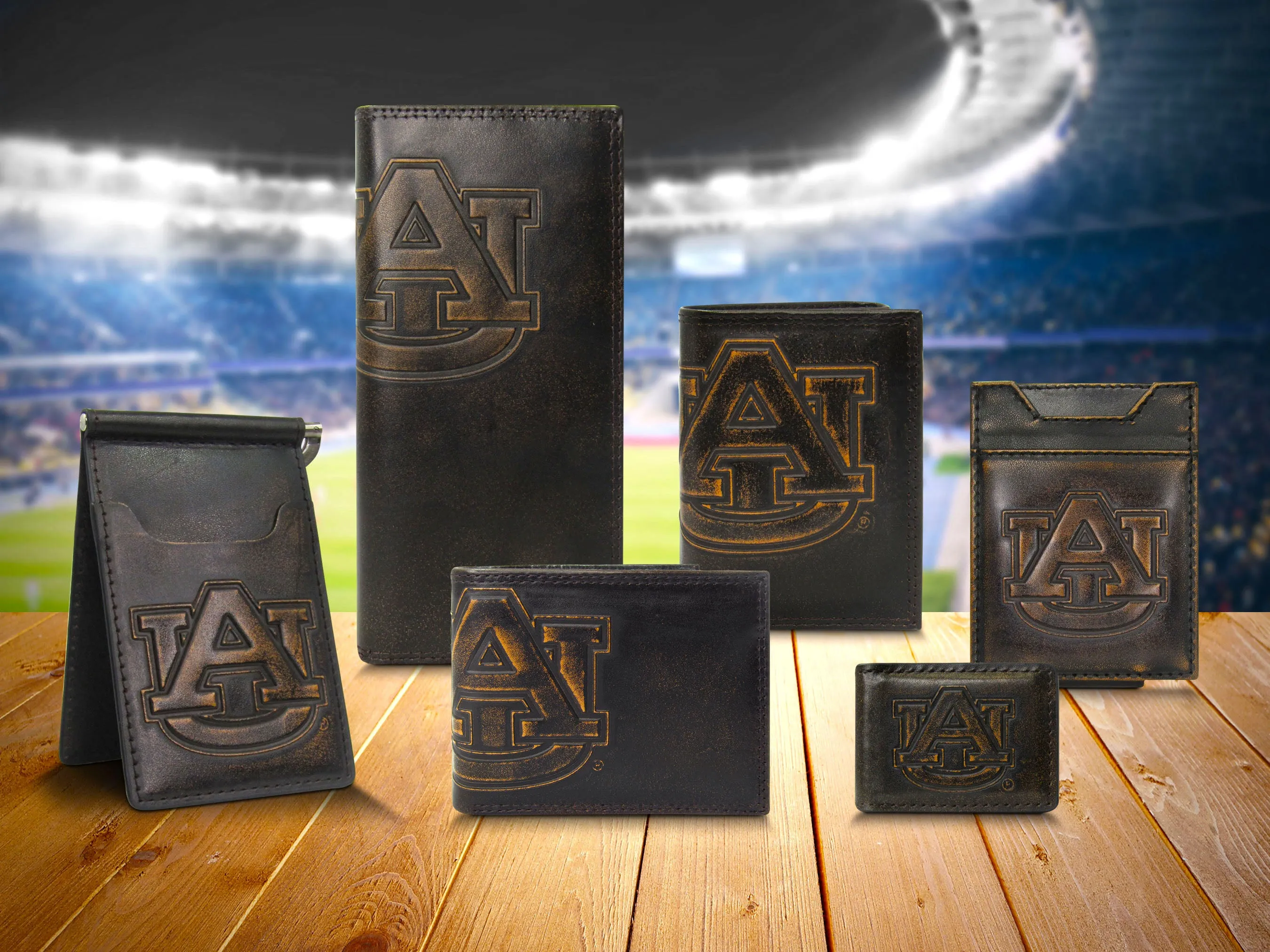 Auburn Tigers Burnished Leather Money Clip