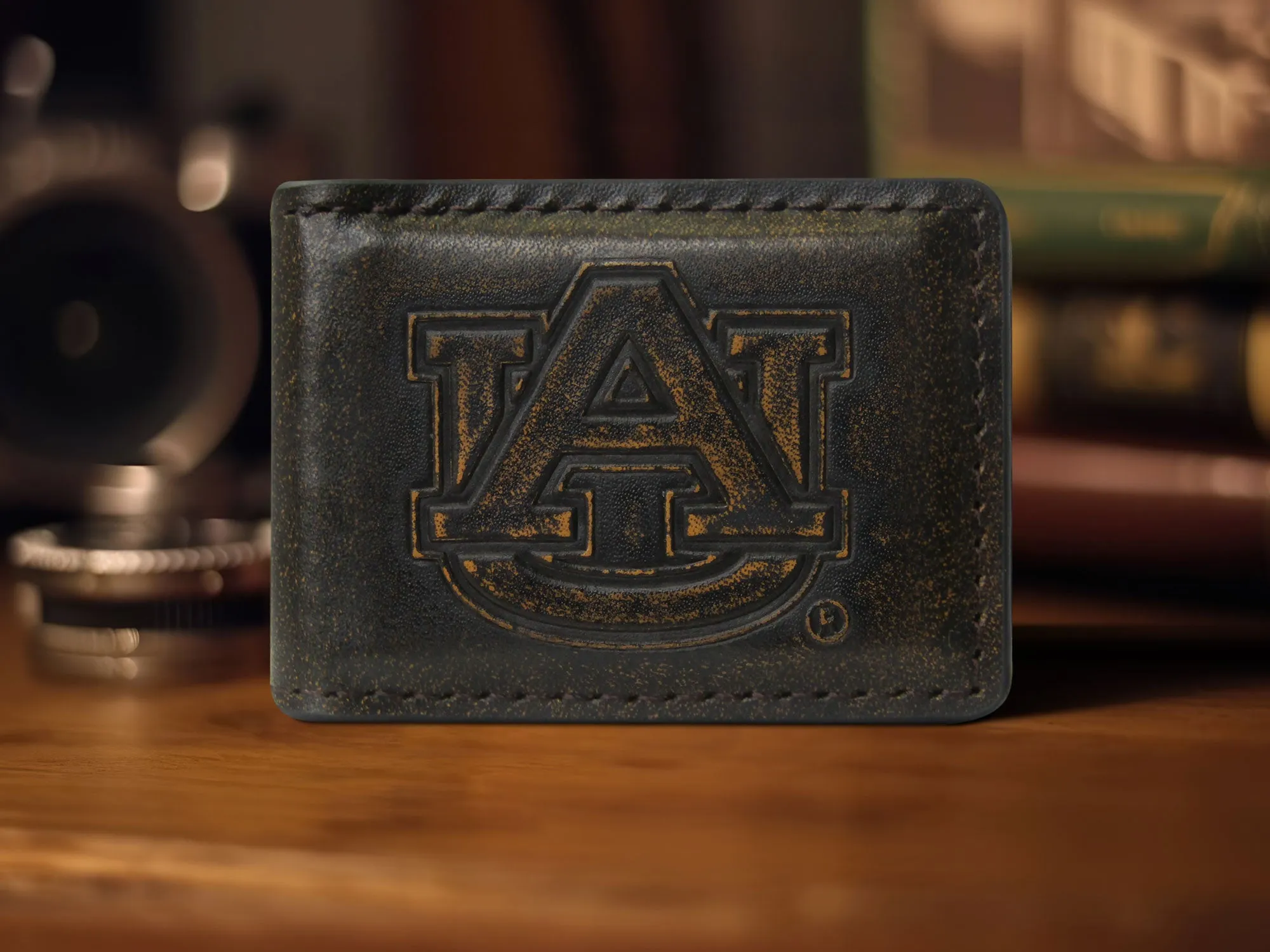 Auburn Tigers Burnished Leather Money Clip