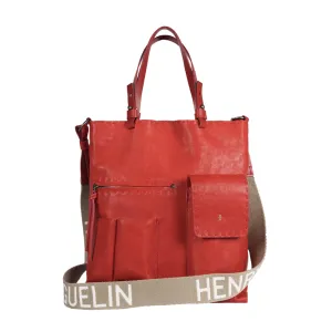Aura Pocket Old Iron Leather Shoulder Bag in Aragosta