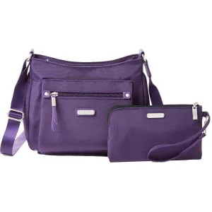 Baggallini Uptown Bagg with RFID Phone Wristlet Grape Jelly Nylon