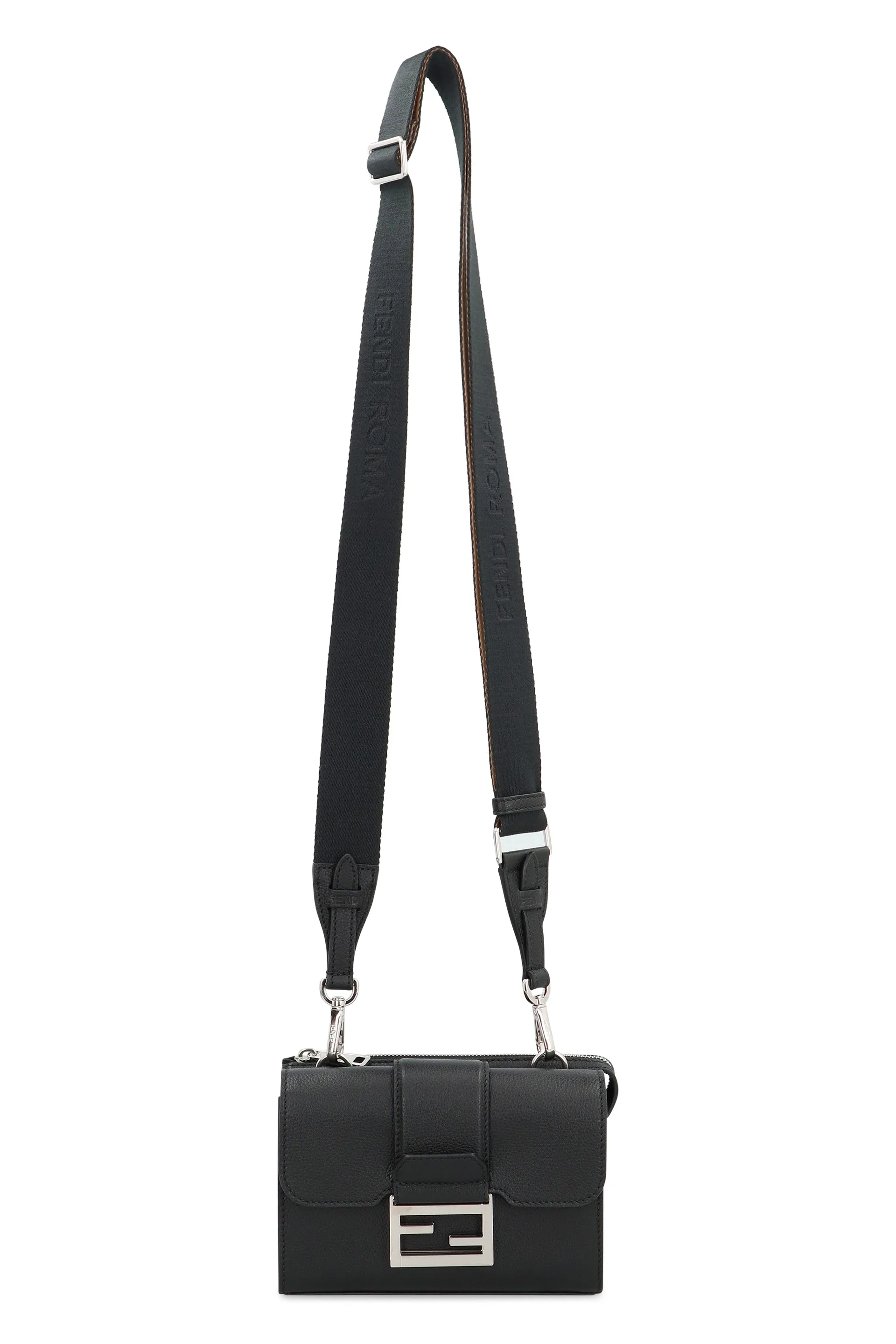 Baguette Double leather crossbody bag