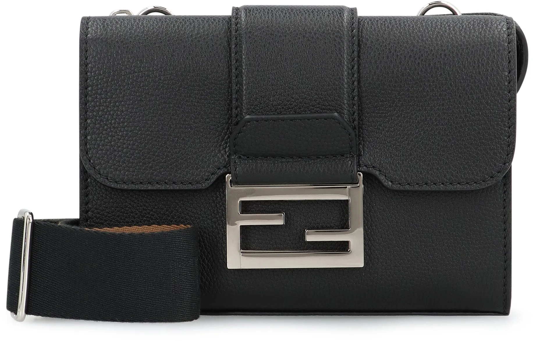 Baguette Double leather crossbody bag