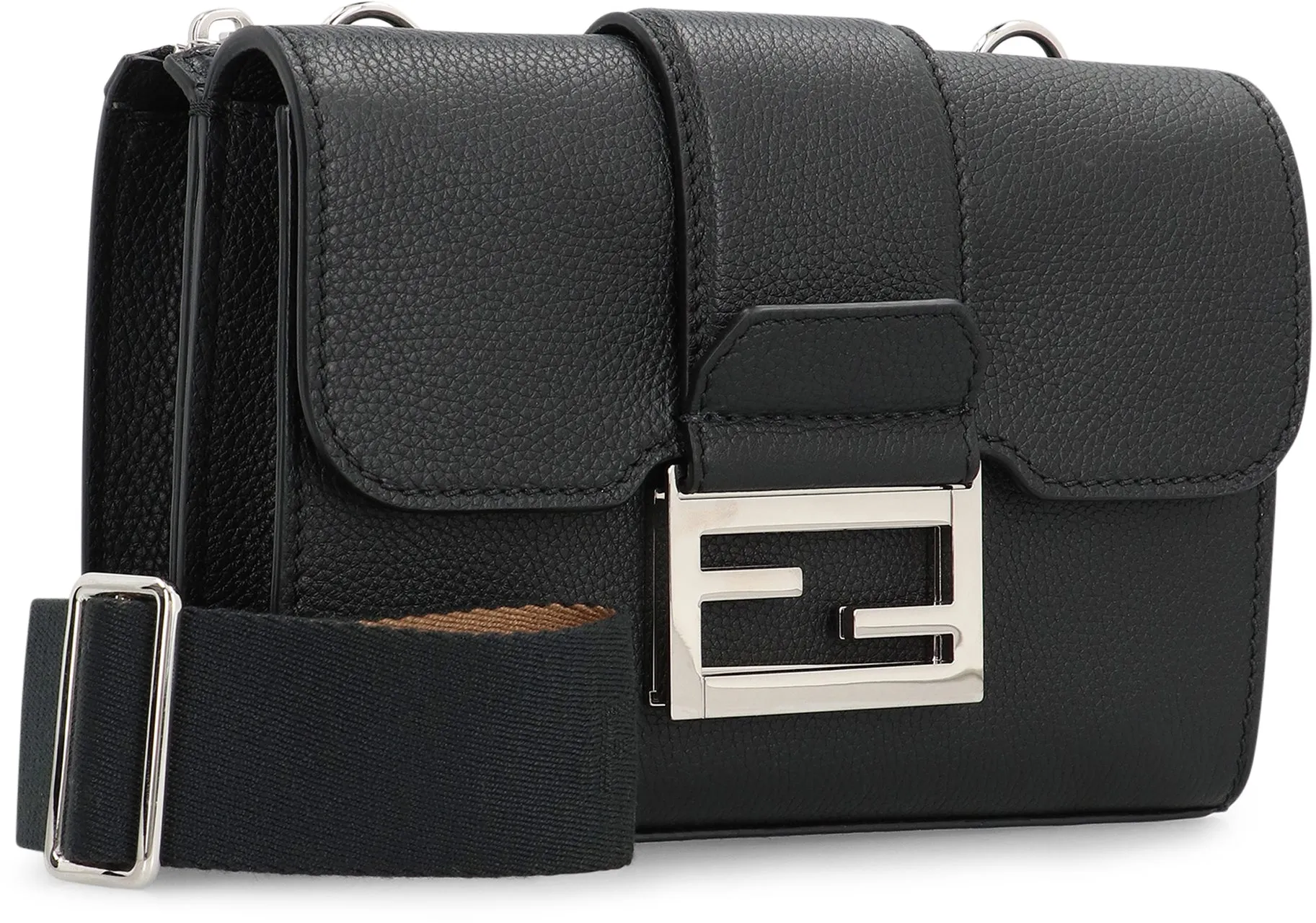 Baguette Double leather crossbody bag