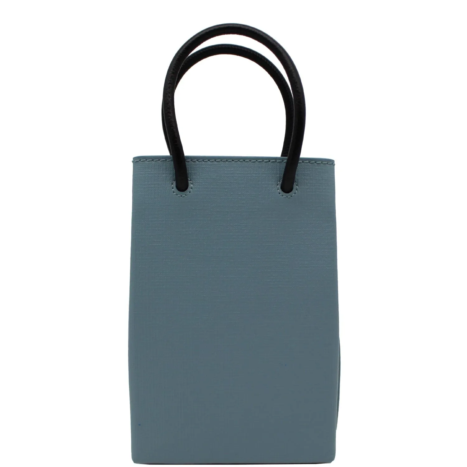 BALENCIAGA Leather Phone Holder Shopping Tote Shoulder Bag Sky Blue
