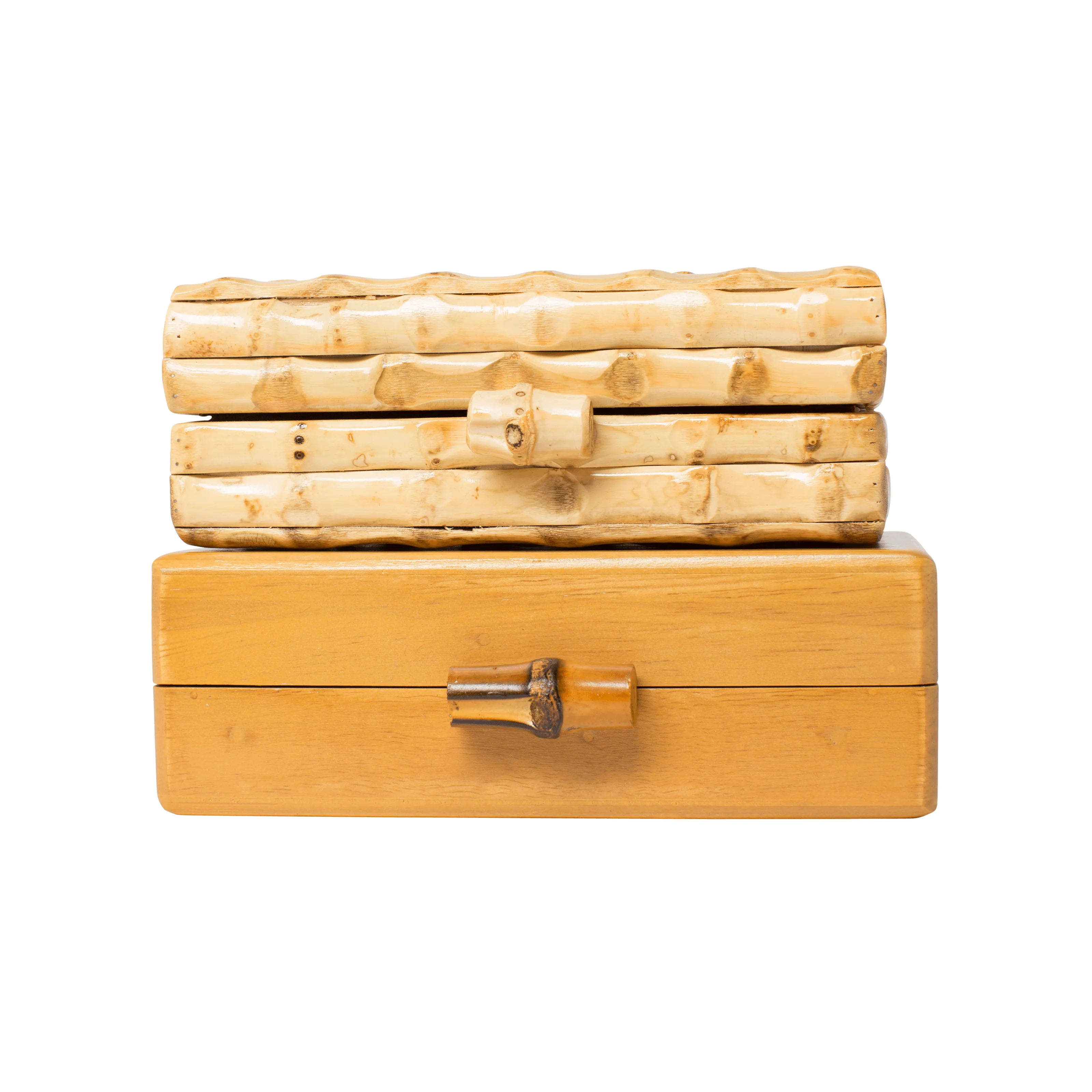 Bamboo Clasp Wood Clutch