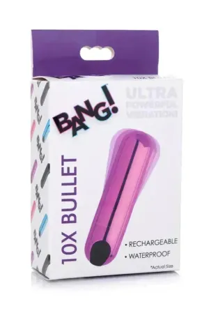 Bang! 10X Rechargeable Vibrating Metallic Bullet - Purple
