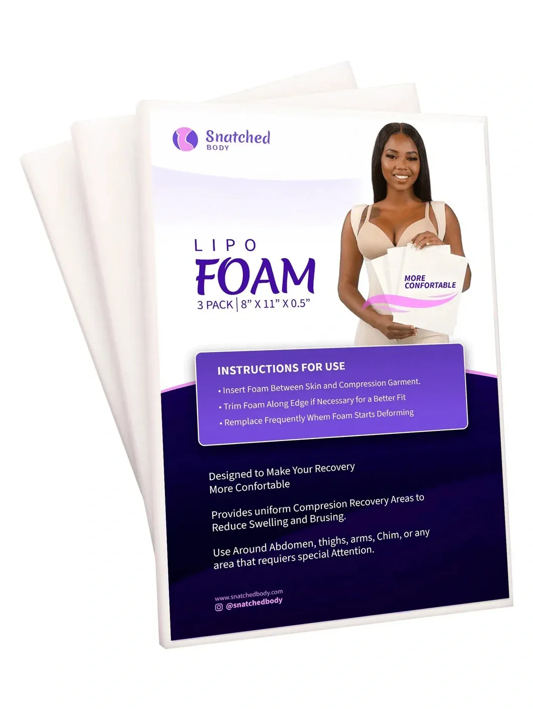 BBL & Lipo | Stage 1 Faja Colombiana Post-Op | Full Body   3-Pack Lipo Foam Boards