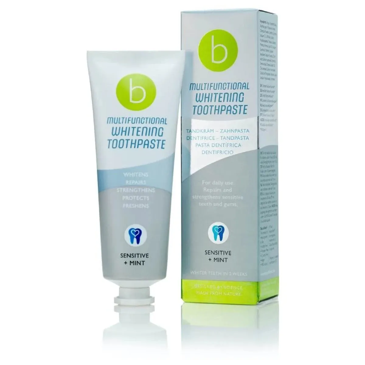 BECONFIDENT Multifunctional Whitening hammastahna Sensitive   Mint 75 ml