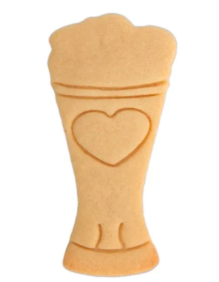 Beer Glass Cookie Cutter Embossed 8.5cm