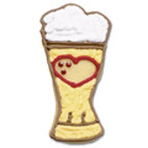 Beer Glass Cookie Cutter Embossed 8.5cm
