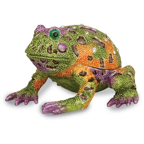 Bejeweled Psychedelic Frog Trinket Box