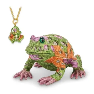 Bejeweled Psychedelic Frog Trinket Box