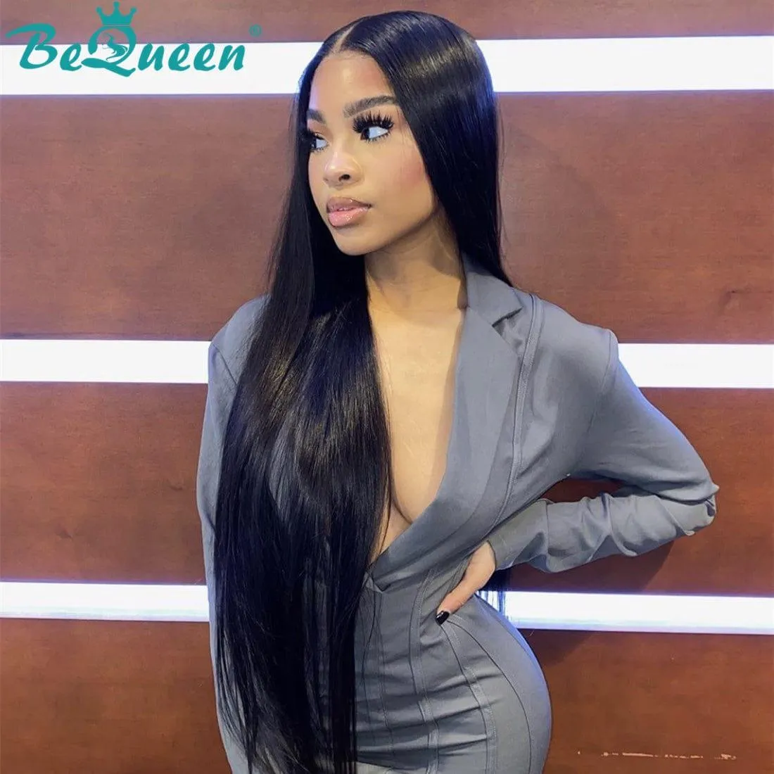 BeQueen 199€=2 perruques "Mina" Perruque Longue Lisse avec Lace Closure